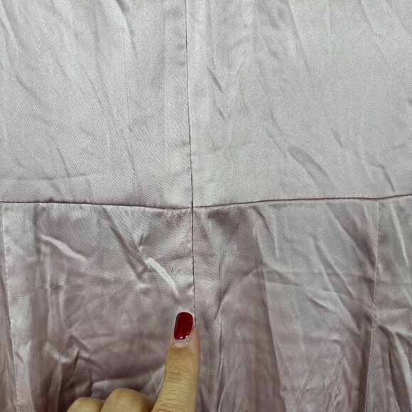 FLAW - NWT Mac Duggal Satin Ruched Bishop Sleeve Gown Rose Pink 8 #8565 - Picture 6 of 11